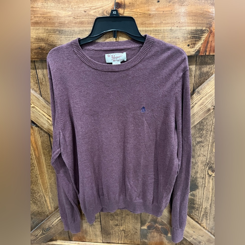 Original Penguin By Munsingwear Mauve/Burgundy‎ Cotton Sweater. Size Large